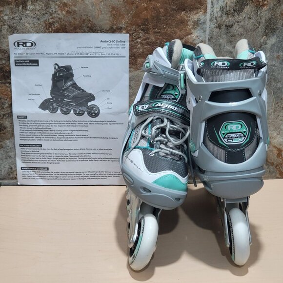 Roller Derby Aerio Q 60 Womens Inline Skates Size 8 Gray Mint Model 1359MT - Picture 6 of 16